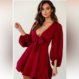 Saints + Secrets front tie mini dress